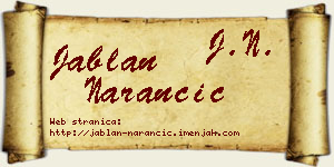 Jablan Narančić vizit kartica